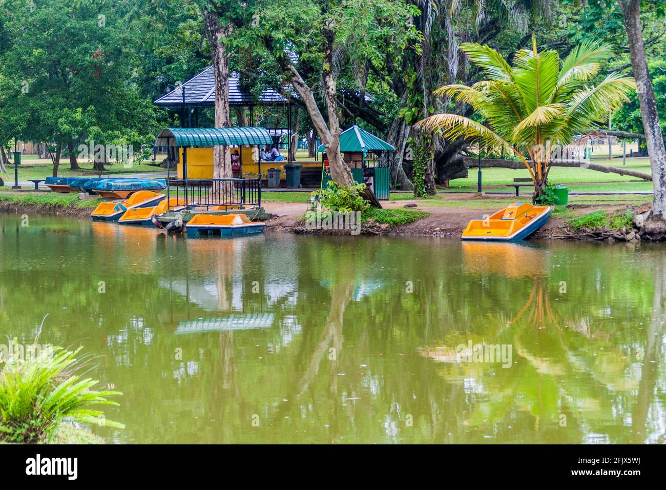 Boote auf einem Teich im Viharamahadevi Park in Colombo, Sri Lanka