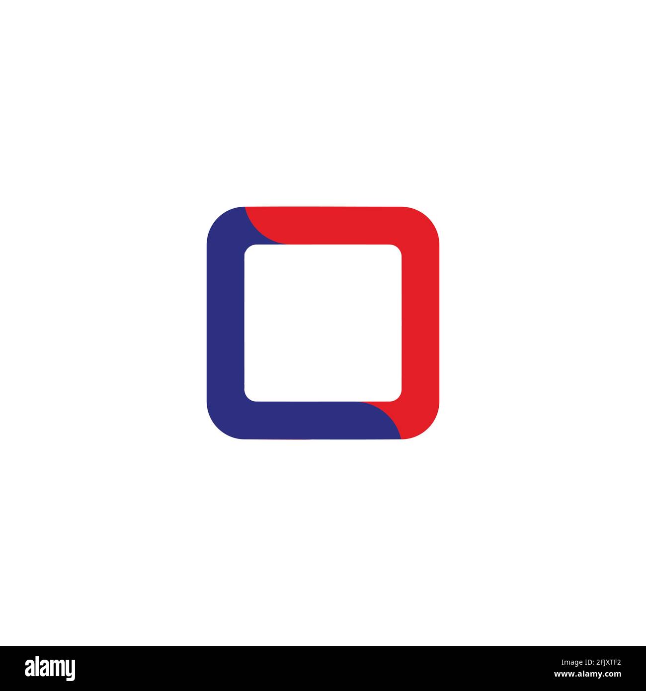 Quadratische Kurven Rahmen bunten geometrischen Buchstaben oc Logo Vektor Stock Vektor