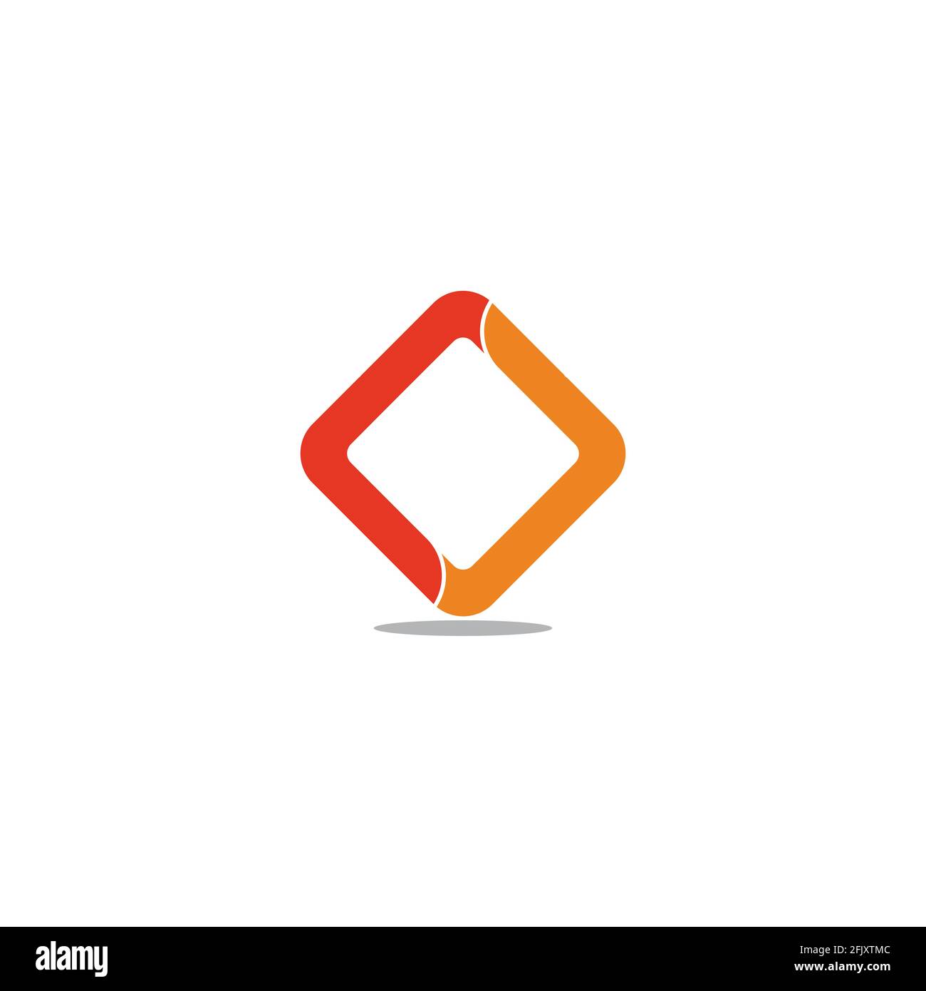 goldener quadratischer Ring Bunte geometrische Logo Vektor Stock Vektor