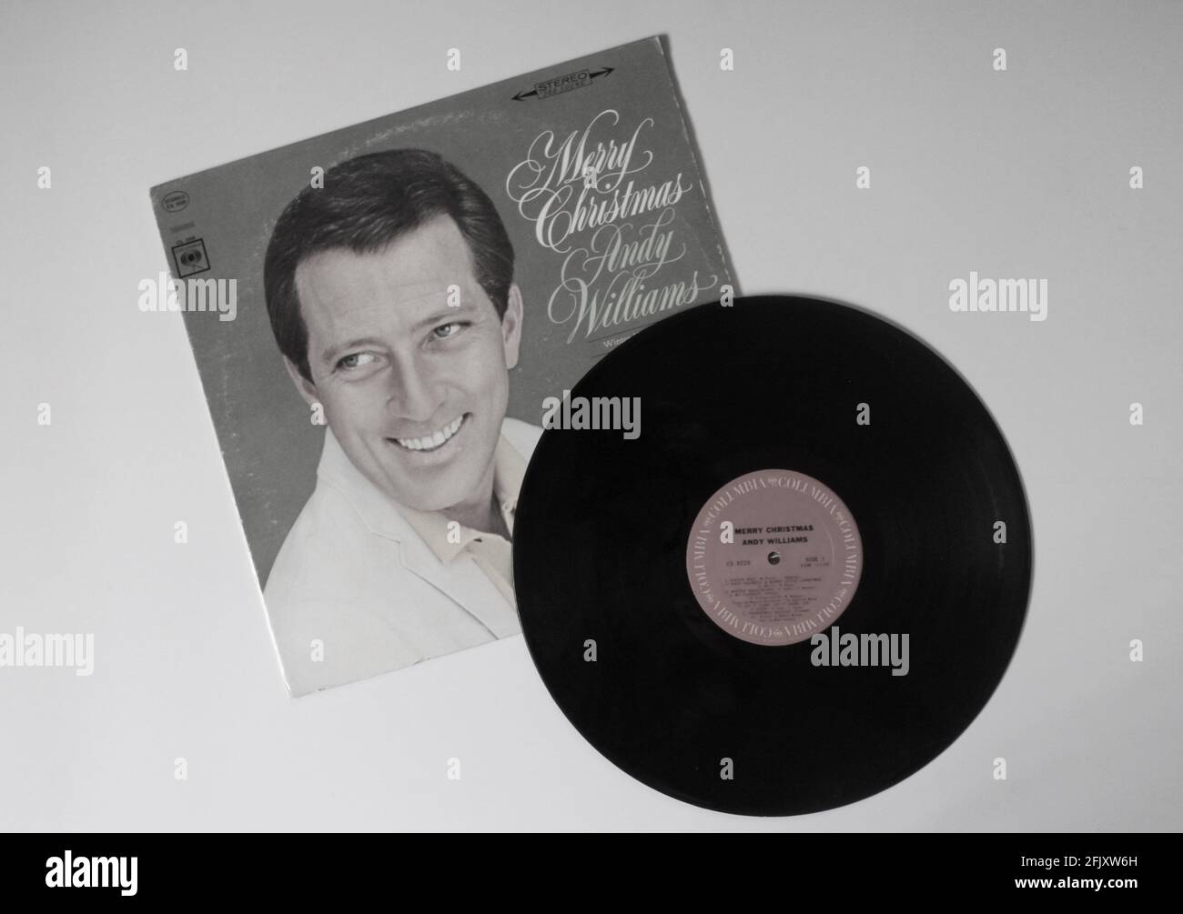 Andy Williams Musikalbum auf Vinyl-Schallplatte. Die Platte heißt Merry C Stockfoto
