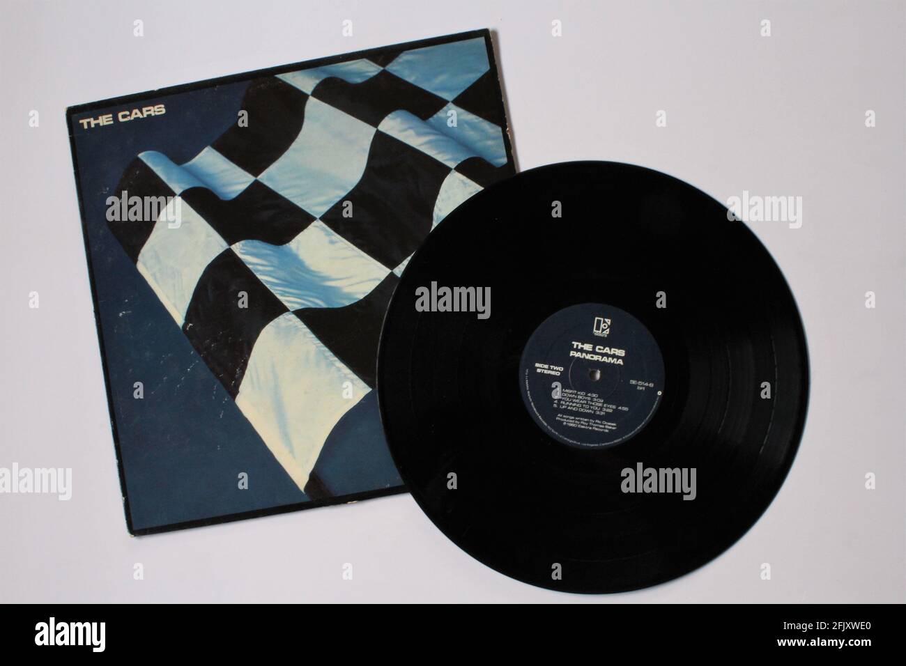 Neue Wave- und Pop-Rock-Künstler, das Cars-Musikalbum auf Vinyl-Schallplatte. Titel: Panorama Stockfoto