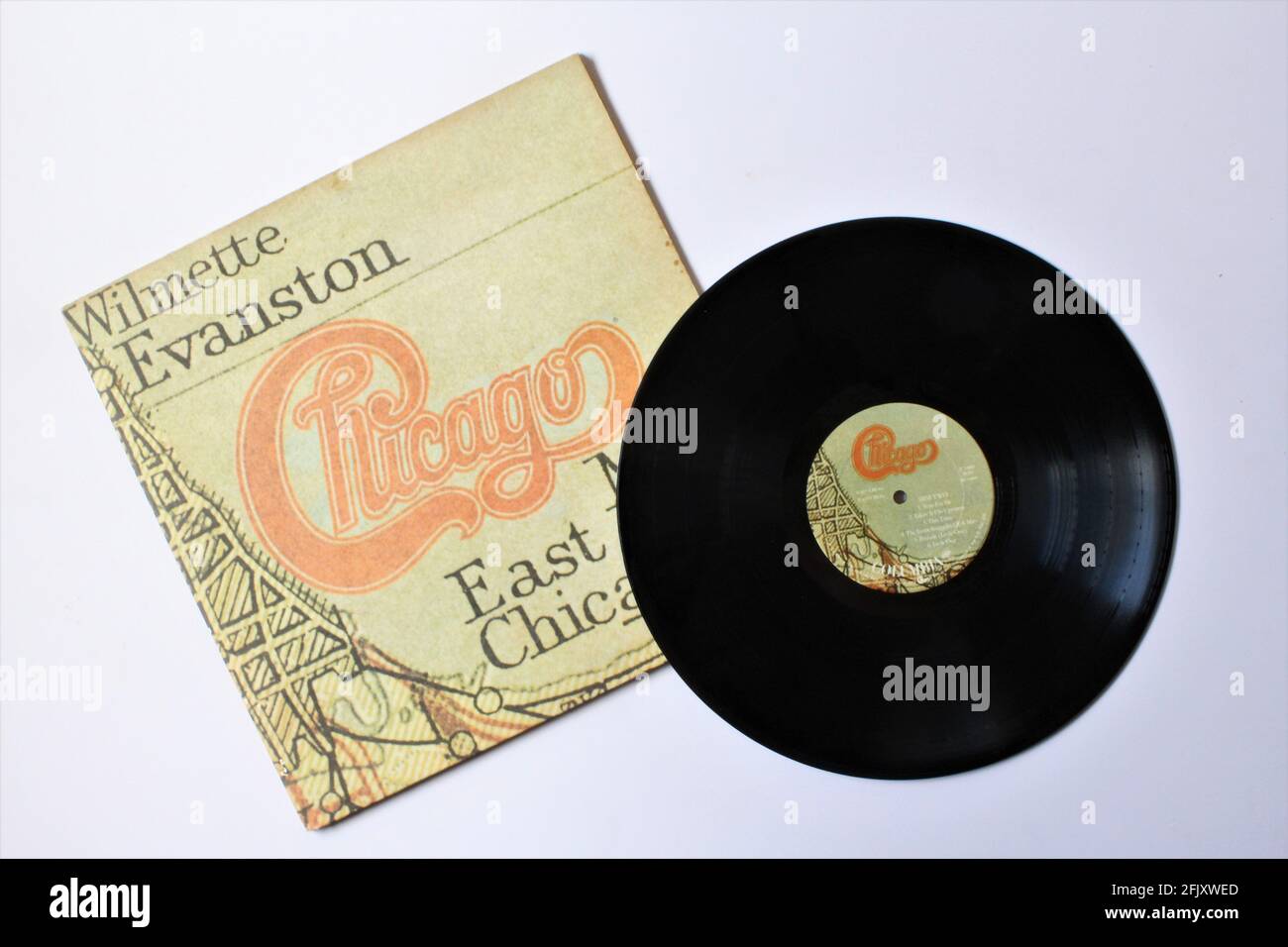 Rockband, Chicago-Musikalbum auf Vinyl-LP-Disc. Mit dem Titel: Chicago XI Stockfoto