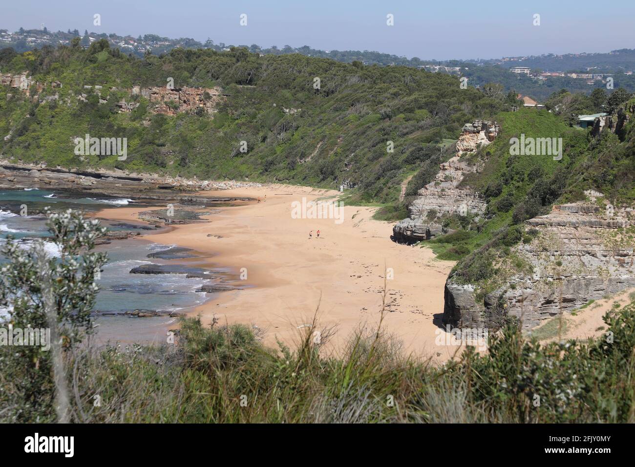 Turimetta Beach, Sydney, NSW, Australien, vom Turimetta Head aus gesehen Stockfoto