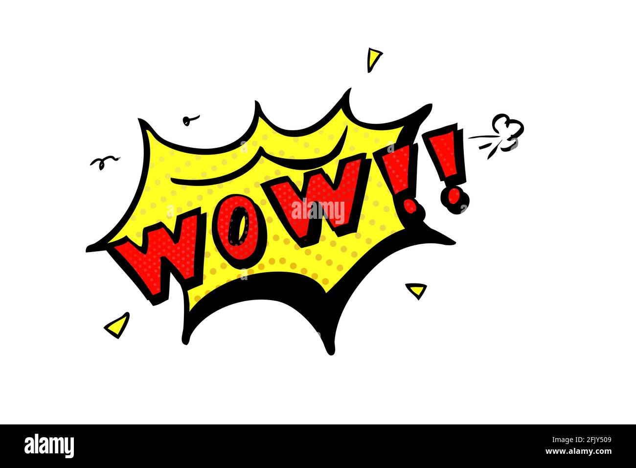 Vektor Hand zeichnen Skizze Shout, wow, isoliert auf Weiß Stock Vektor