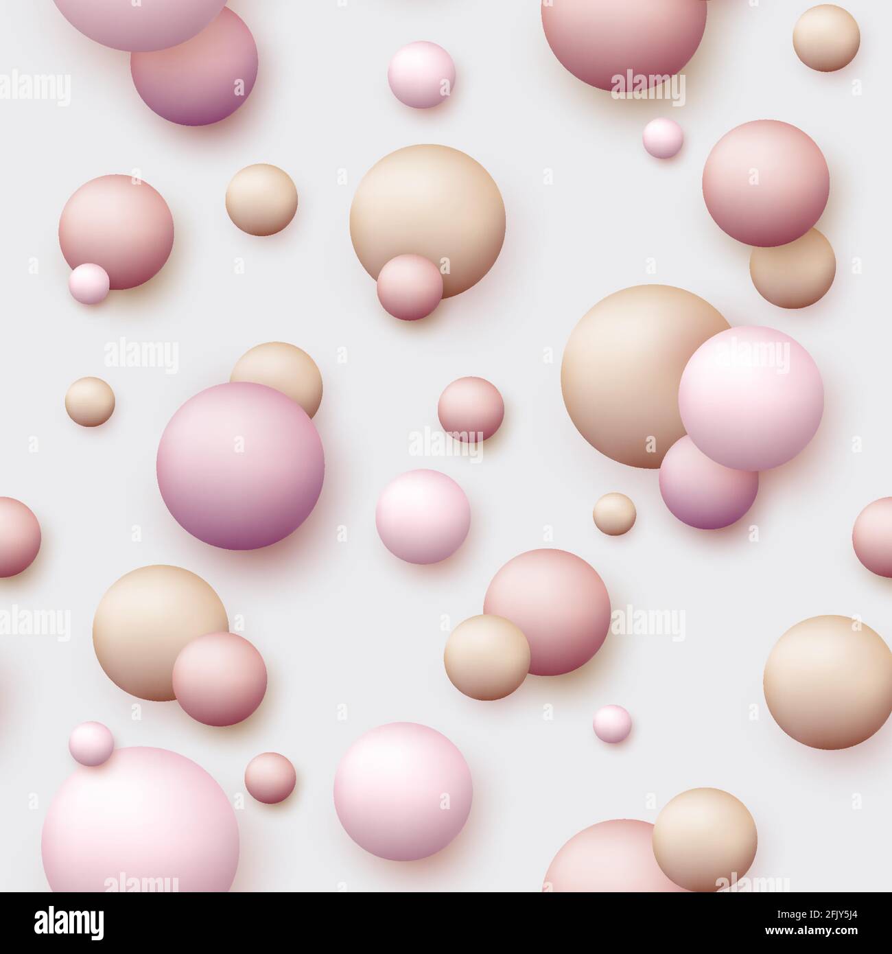 Vektor dynamischen Hintergrund mit bunten realistischen 3d-Kugeln. Runde Kugel in Perlen Pastellfarben auf dem Hintergrund. Puderbälle, Fundament, Pulver, erröten Stock Vektor