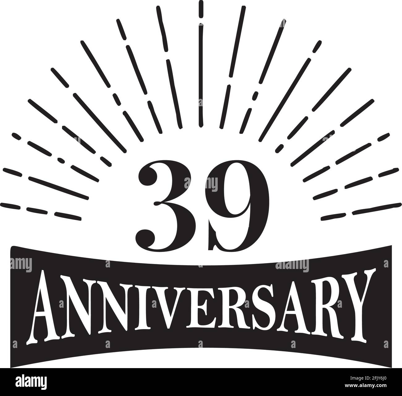 39. Jahrestag Logo Design Vektor Vorlage Stock Vektor