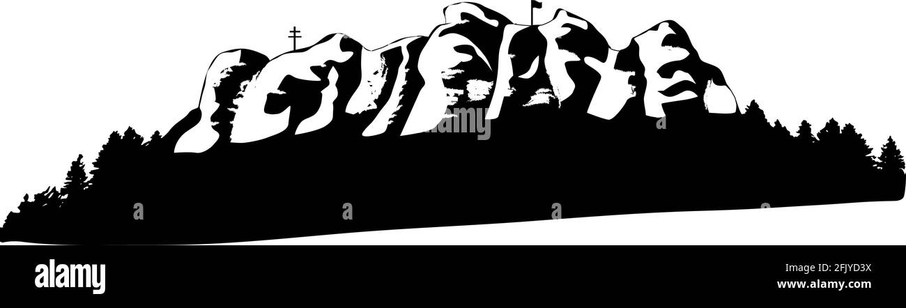 Silhouette von Staffelberg in Deutschland in schwarz Stock Vektor