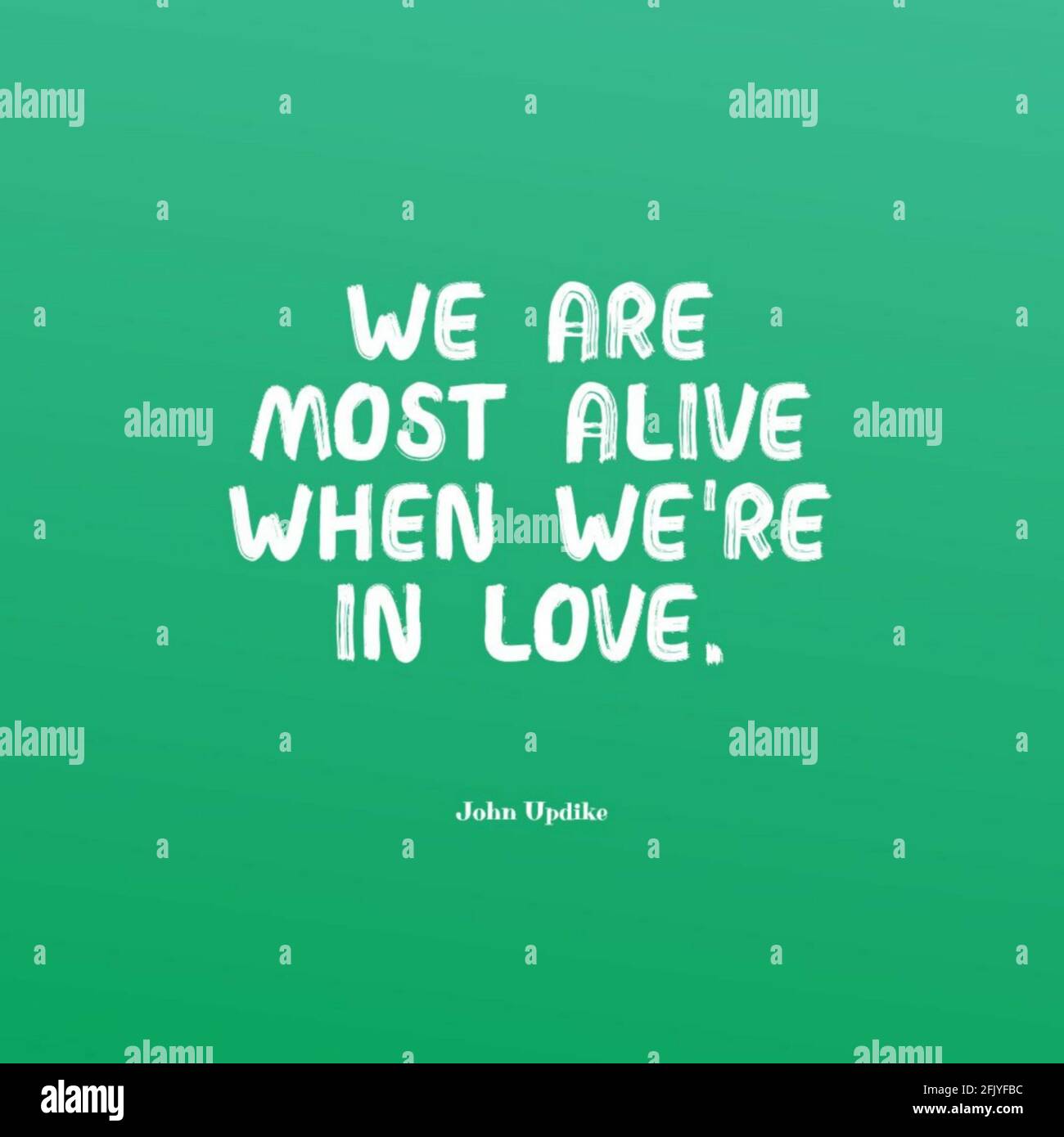 Schönes Zitat über die Bedeutung der Liebe im Leben auf Ein heller grüner Hintergrund Stockfoto