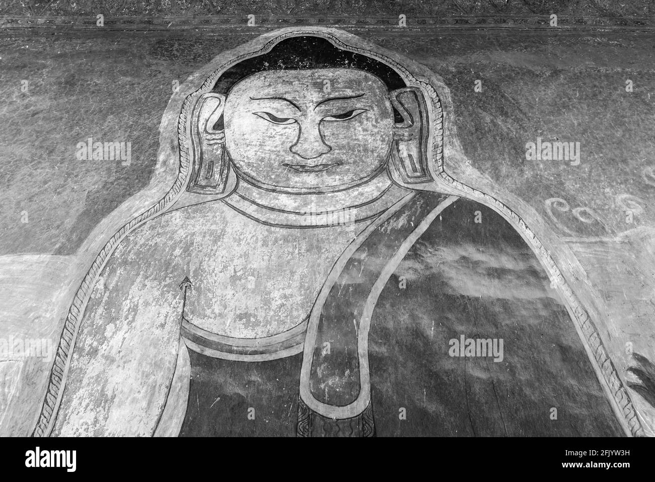 Bunte Wandmalerei/Wandmalerei Im Sulamani-Tempel, Bagan, Mandalay Region, Myanmar. Stockfoto