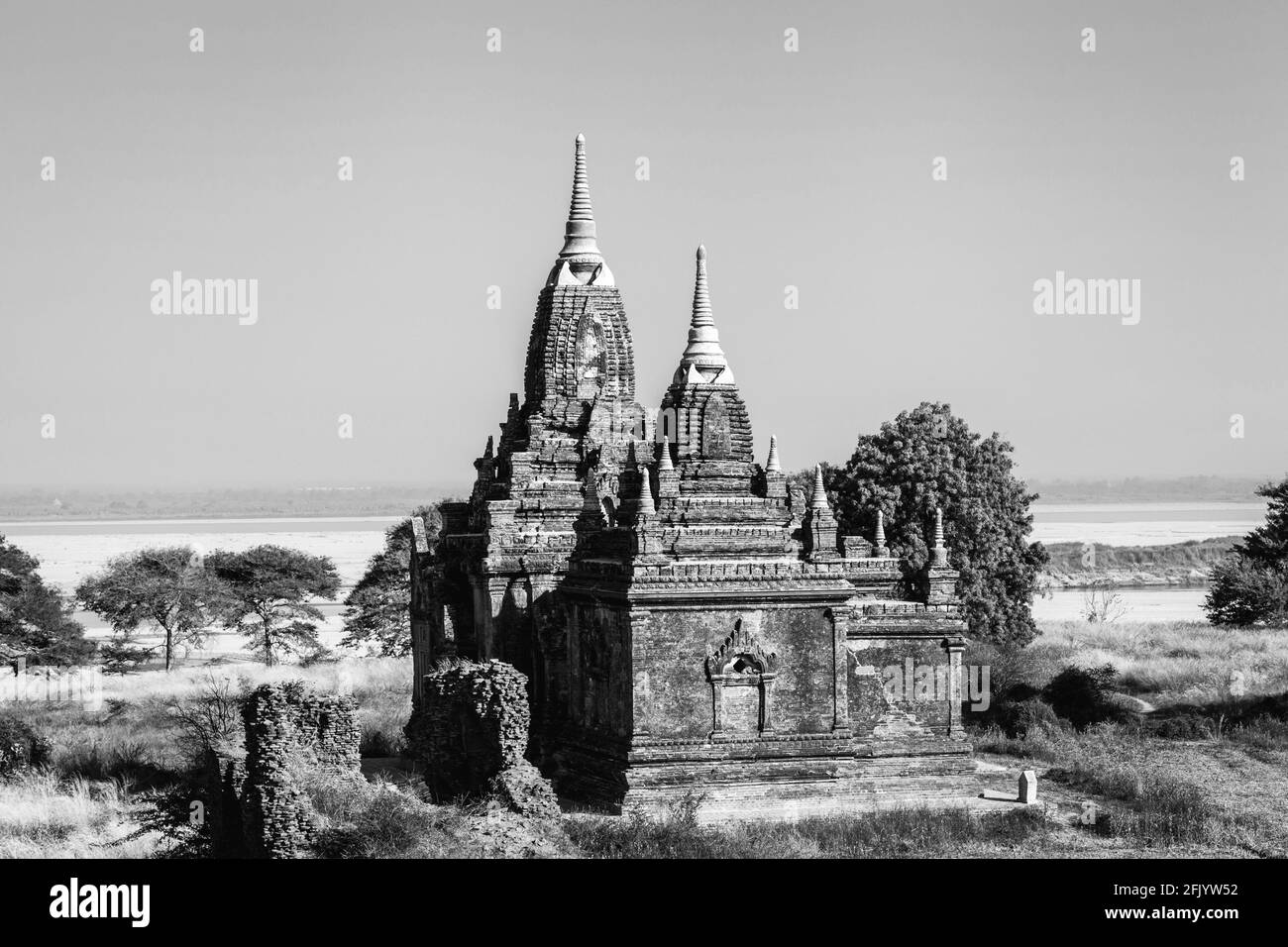 Alte Pagoden und Stupas in der archäologischen Zone Bagan, Bagan, Mandalay Region, Myanmar. Stockfoto