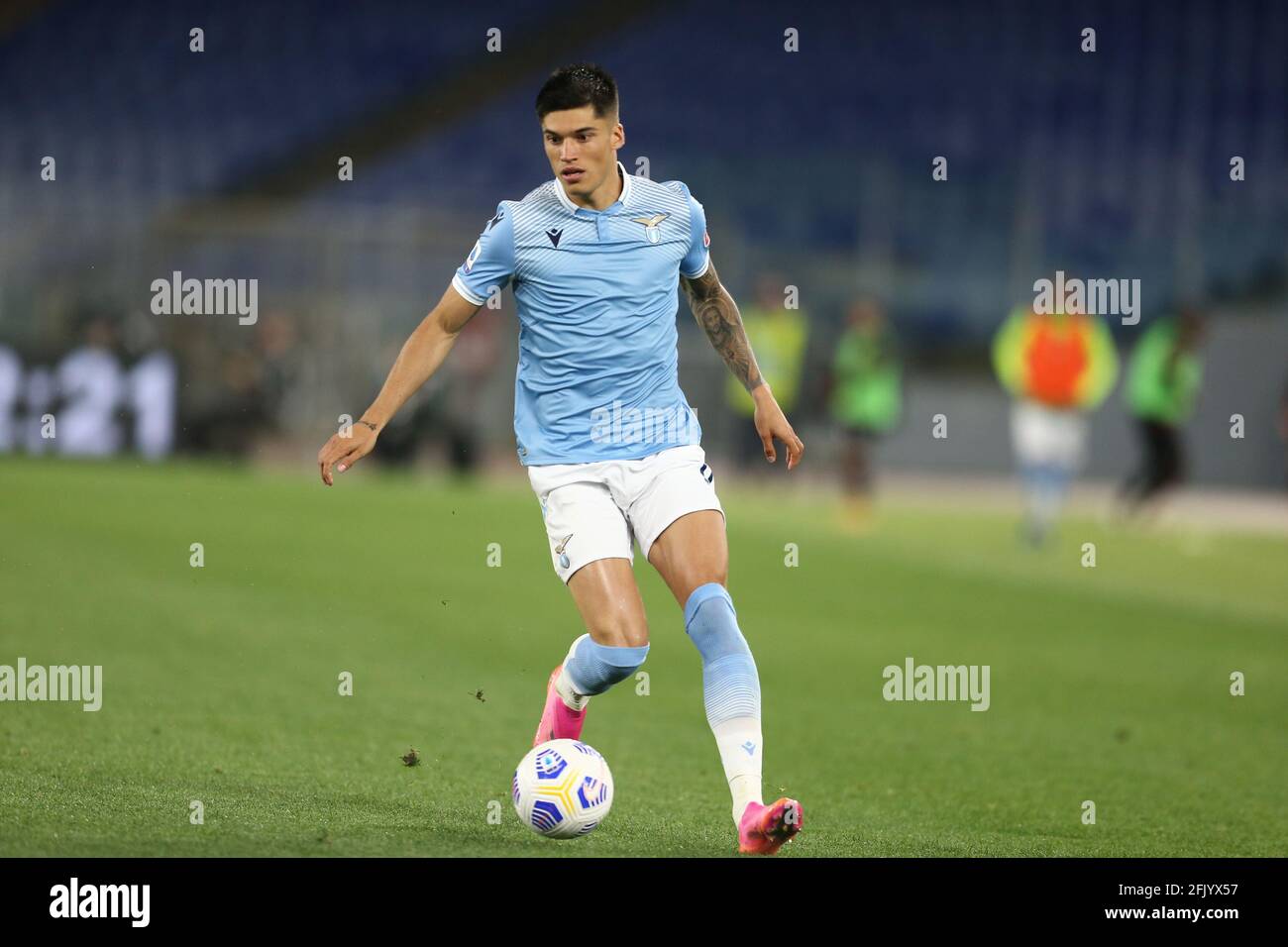 Während des Fußballspiels der Serie A zwischen der SS Lazio und Mailand im Olimpico-Stadion in Roma, Italien, am 26. April 2021 Stockfoto