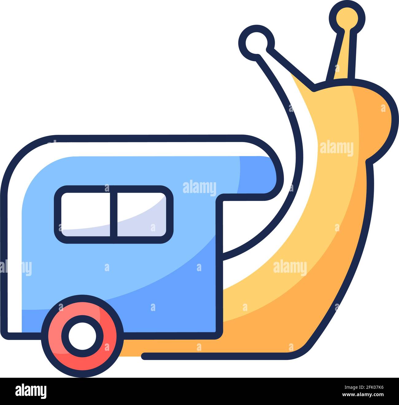 RGB-Farbsymbol für langsame Fahrt Stock Vektor