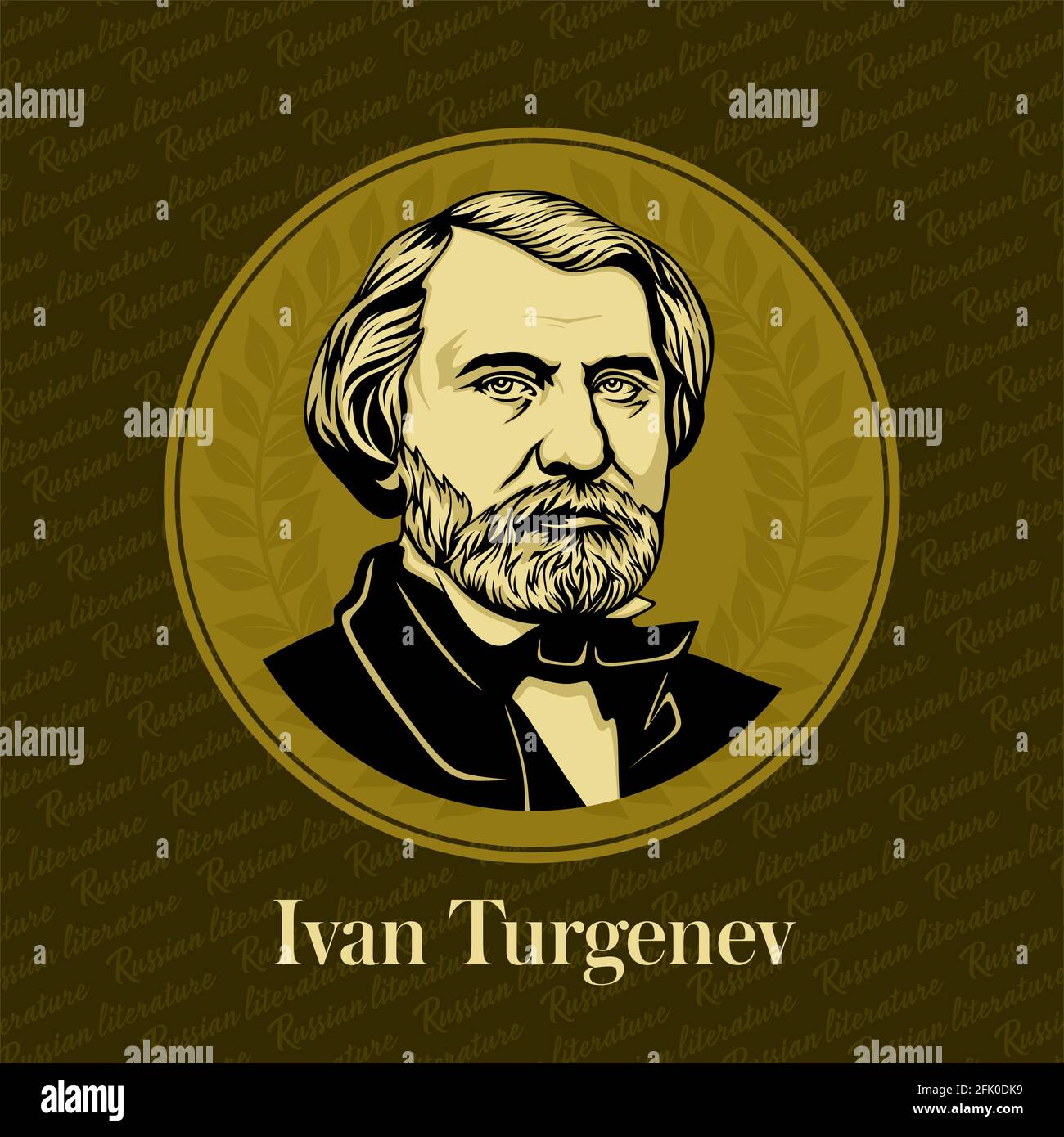 Ivan Sergejewitsch Turgenew (1818-1883) war ein russischer Schriftsteller, Kurzgeschichtenschreiber, Dichter, Dramatiker, Übersetzer und Popularist der russischen Literatur Stock Vektor