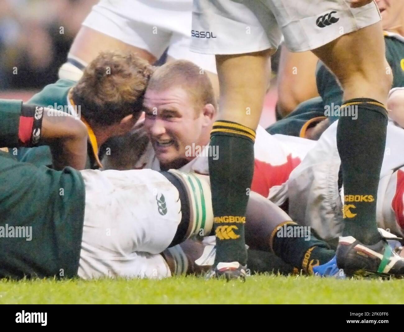 ENGLAND V SÜDAFRIKA. VICKERY PUNKTET SEINEN VERSUCH 18/11/2006 BILD DAVID ASHDOWNRUGBY ENGLAND Stockfoto