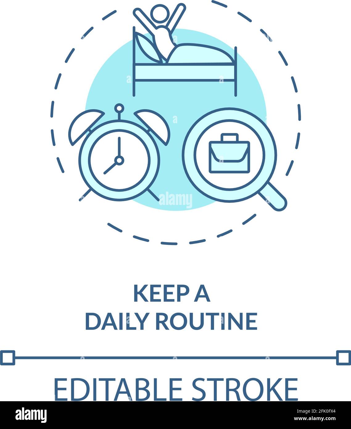 Halten Sie ein tägliches Routinekonzept-Symbol Stock Vektor