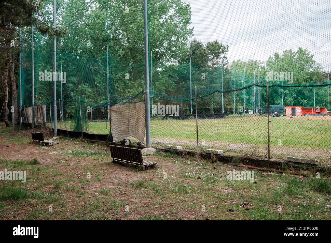 Baseballplatz in der Toskana Italien Stockfoto