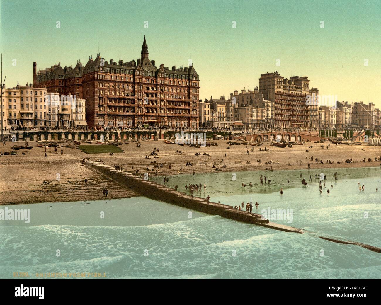 Brighton Beach in Sussex um 1890-1900 Stockfoto