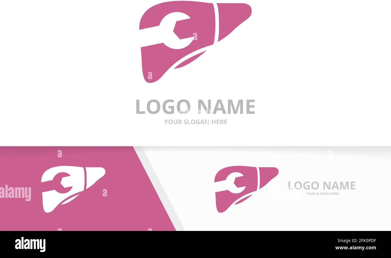Vector Leber und Reparatur Logo Kombination. Einzigartige Designvorlage für das interne Organlogo. Stock Vektor