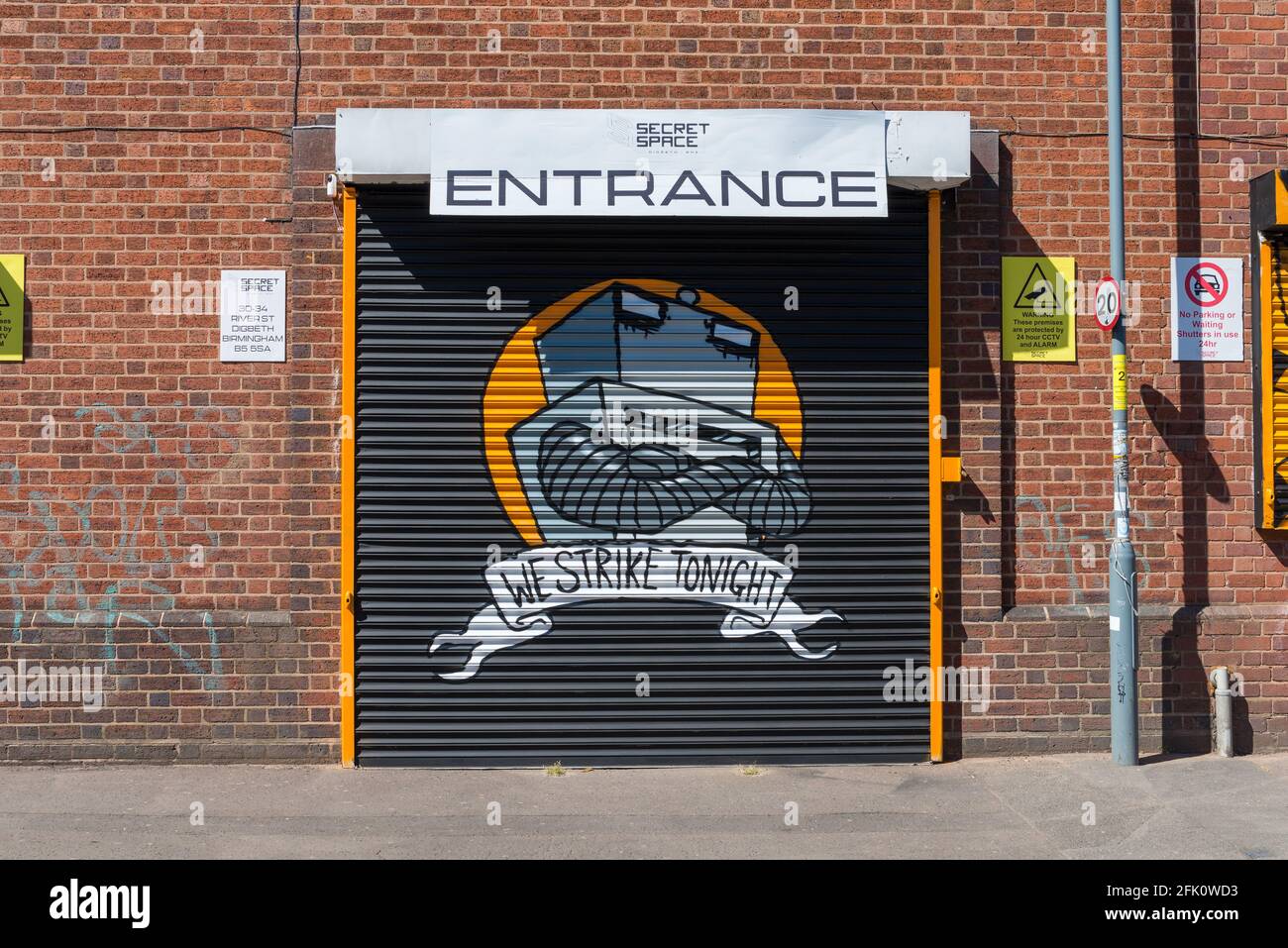 Veranstaltungsort für Secret Space-Veranstaltungen in River Street, Digbeth, Birmingham, Großbritannien Stockfoto