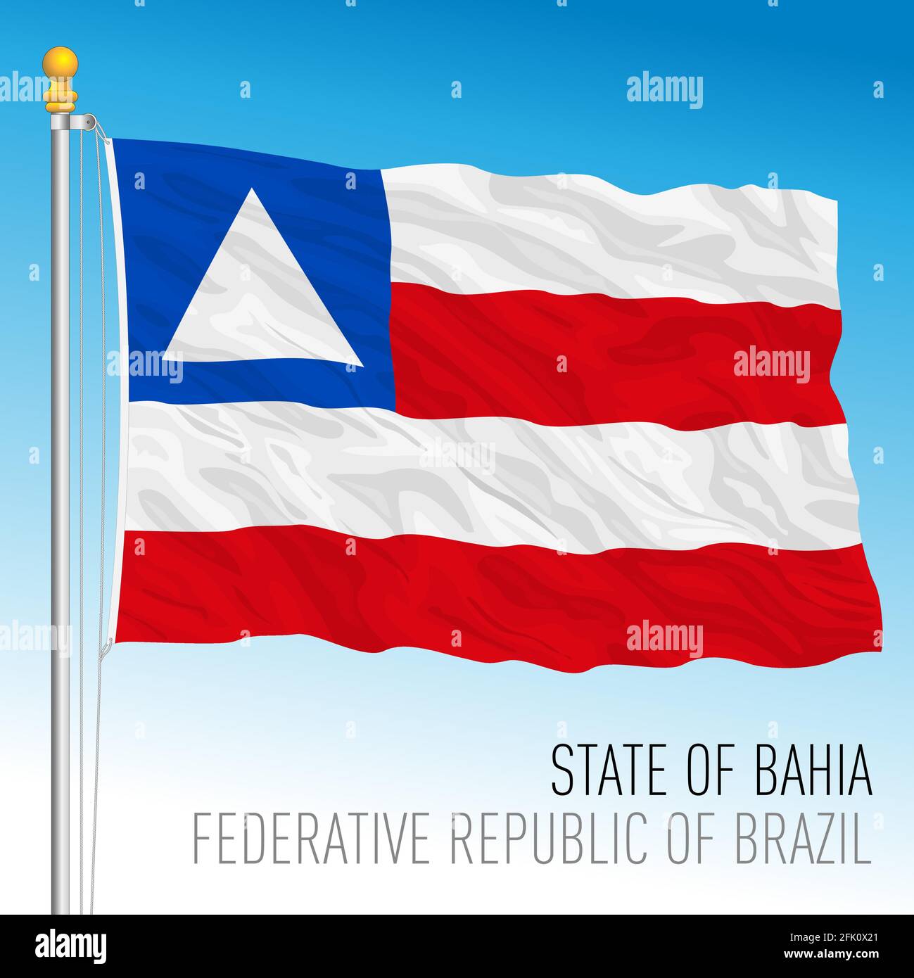Bundesstaat Bahia, offizielle Regionalflagge, Brasilien, Vektorgrafik Stock Vektor