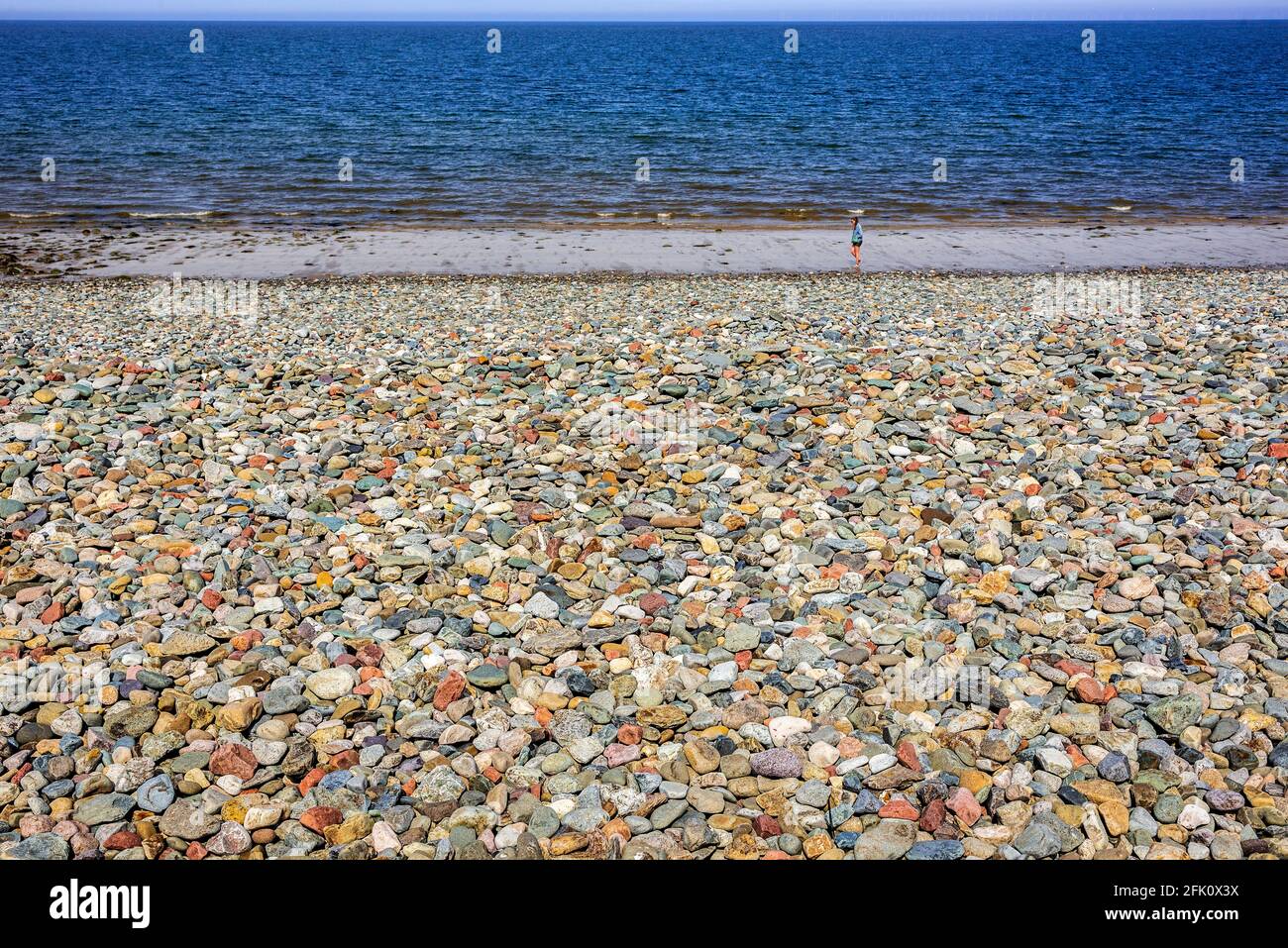 Kiesstrand Llandudno North Wales. Stockfoto