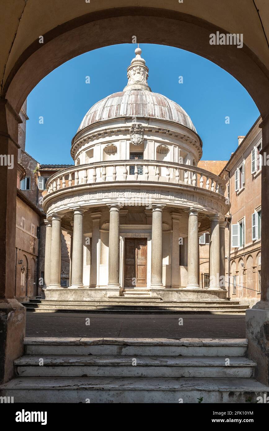 Tempietto di San Pietro in Montorio, Tempel Tempietto del Bramante, Gianicolo, Trastevere, Rom, Latium, Italien, Europa Stockfoto