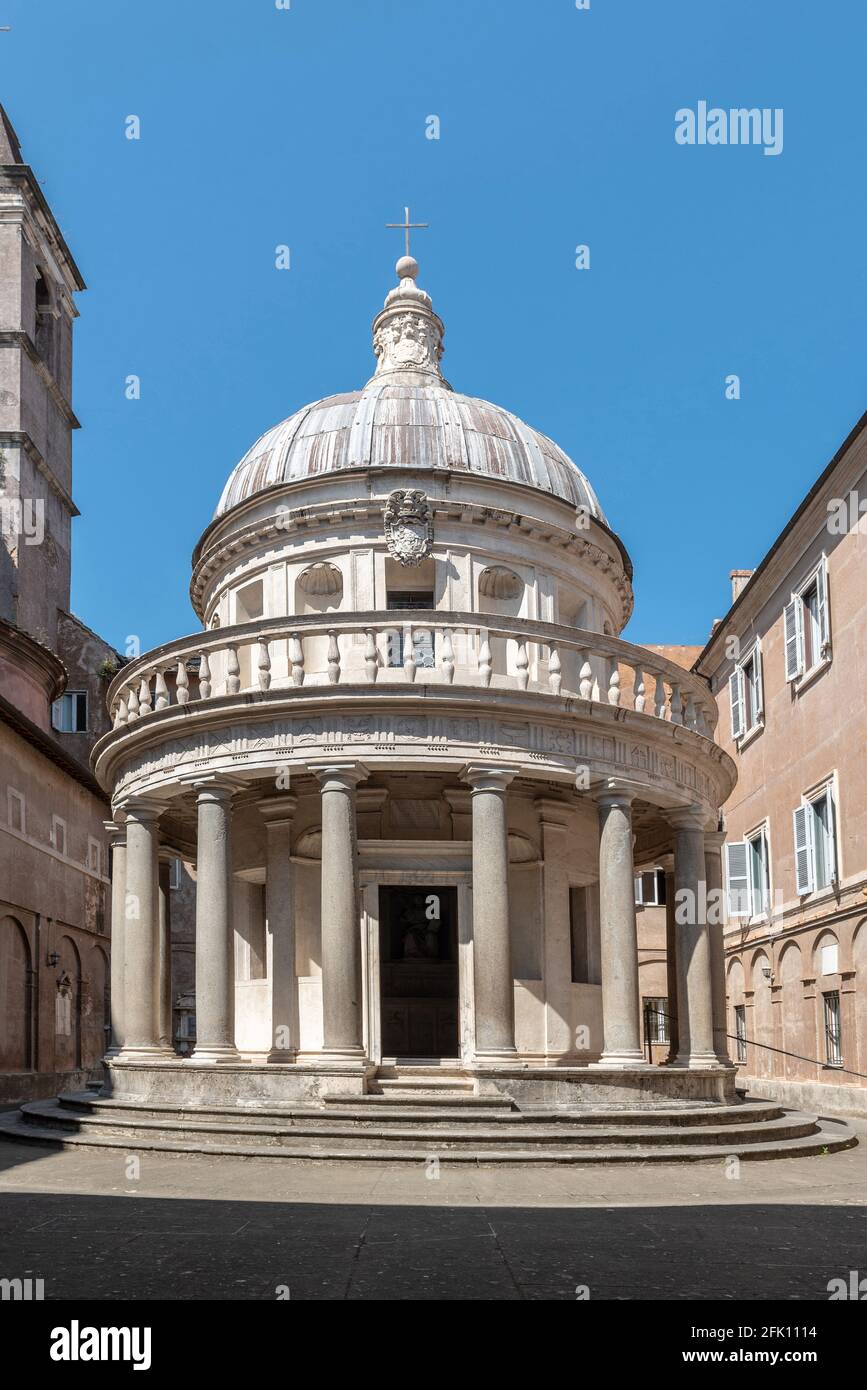 Tempietto di San Pietro in Montorio, Tempel Tempietto del Bramante, Gianicolo, Trastevere, Rom, Latium, Italien, Europa Stockfoto