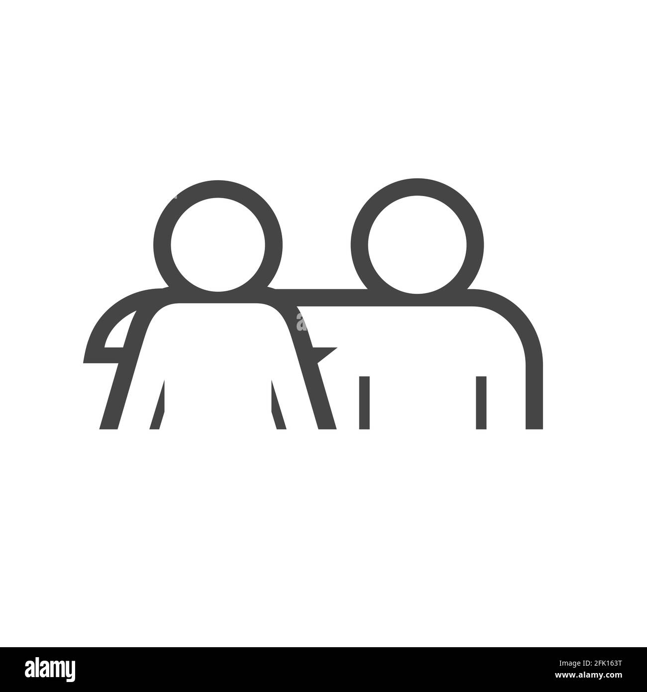 Koppeln. Mann und Frau umarmen sich. Vektorgrafik im flachen Stil isoliert auf weißem Hintergrund. Stock Vektor