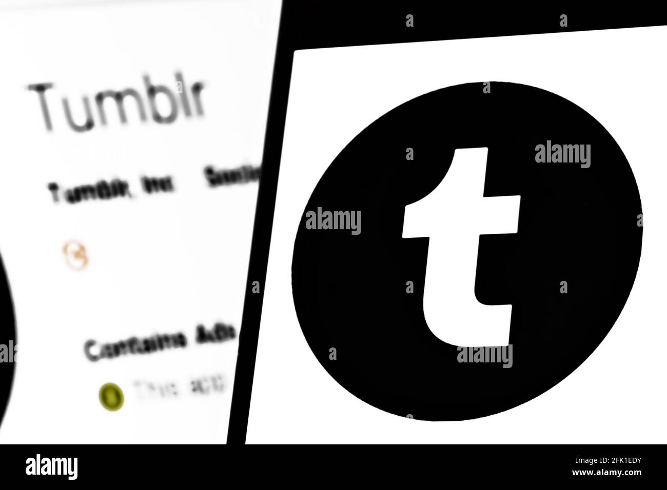 Redaktionelles Foto zum Thema Tumblr. Illustratives Foto für Nachrichten über Tumblr - Microblogging und Social Networking Service Stockfoto