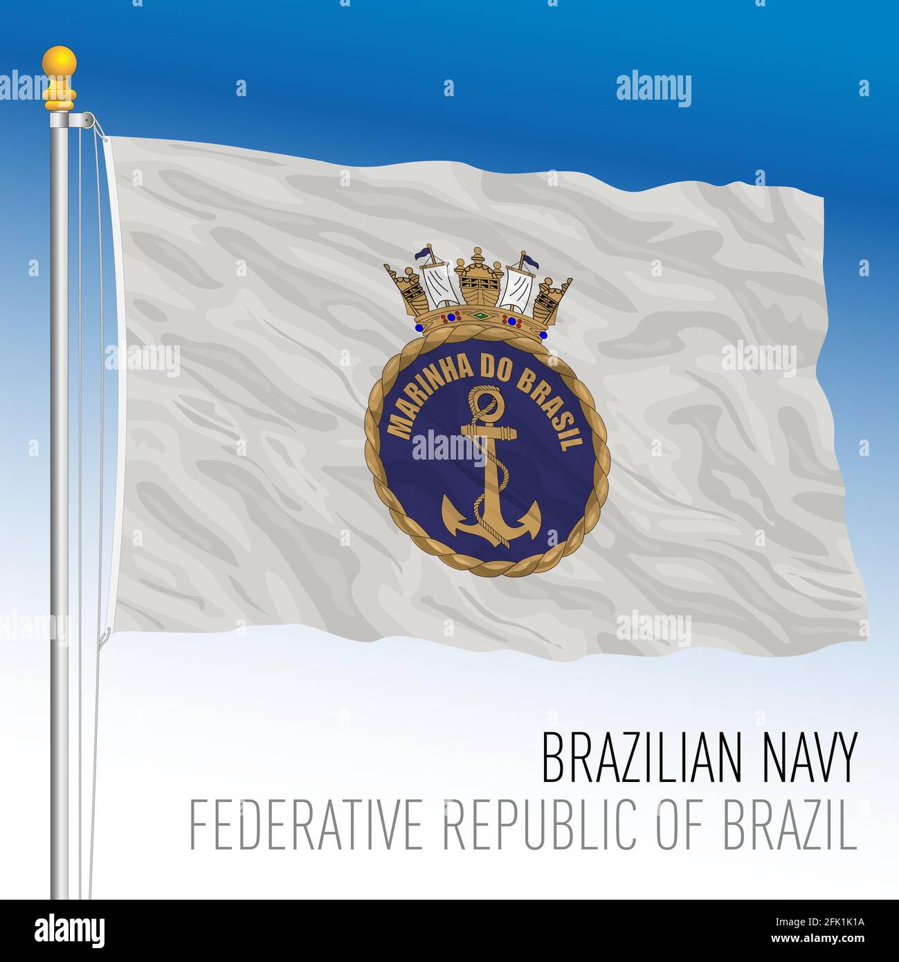 Flagge der Marine von Brasilien, Vektorgrafik Stock Vektor