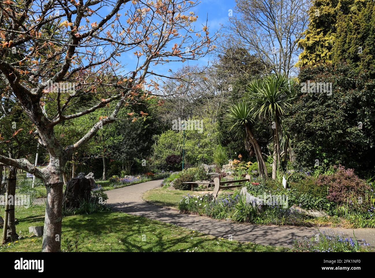 Der hübsche Memorial Garden in einem eingezäunten Gebiet Ion Devonport Park, wo Denkmäler aller Art zu finden sind. Der Devonport Park in Plymouth ist oft Ref Stockfoto