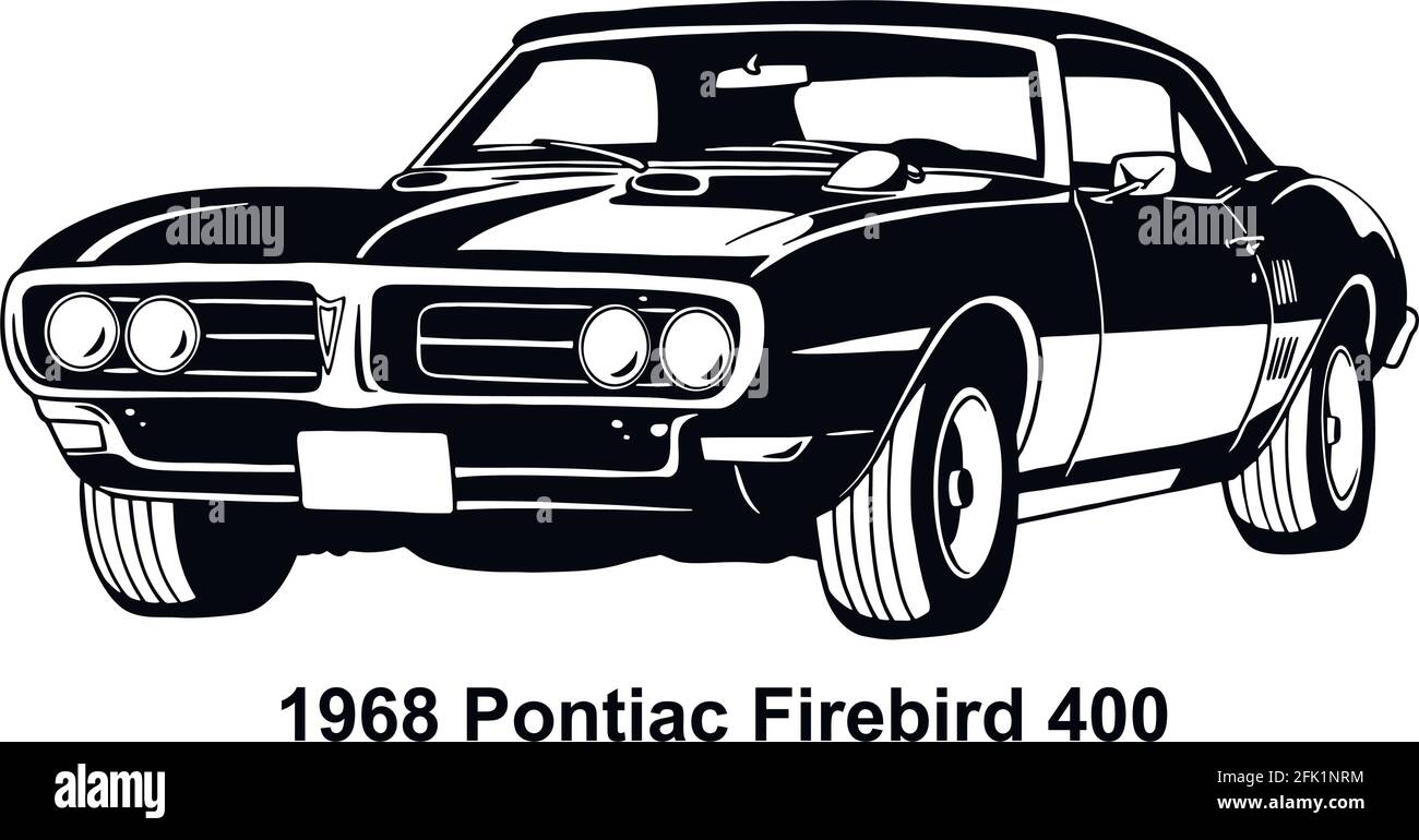 Muscle Car - Old USA Classic Car, 60er Jahre, Muscle Car Schablone - Vector Clip Art für T-Shirt und Emblem Stock Vektor