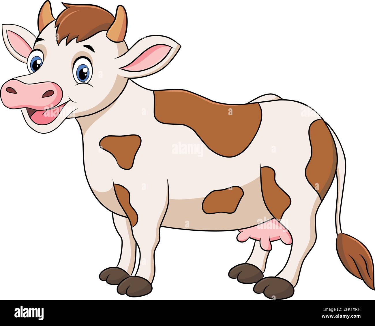 Niedliche Kuh Cartoon Illustration Kunst Stock Vektor