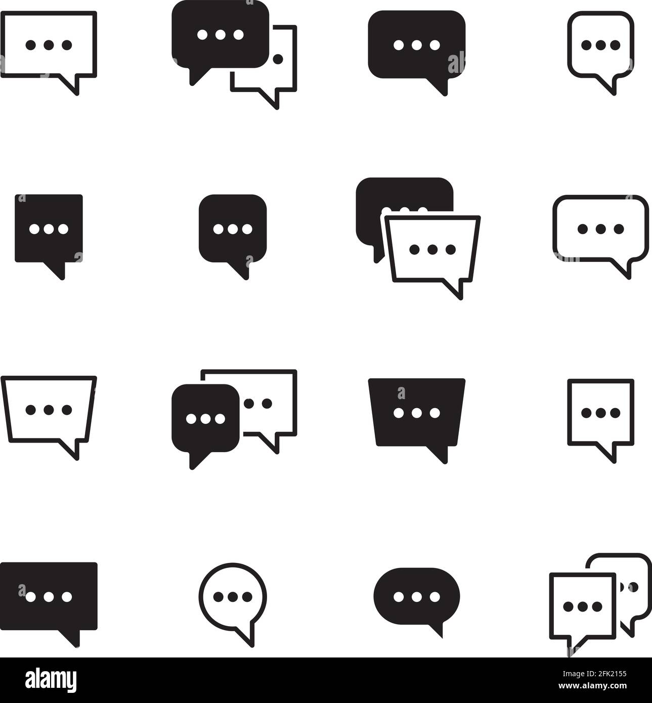 Dialogblasen. Sprechende Chat-Box-Symbole Vektor-Dialog-Piktogramm für Boten Stock Vektor
