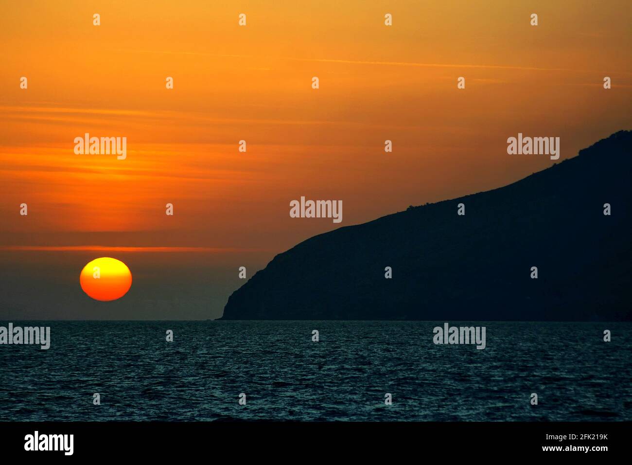Tramonto Sul mare Stockfoto
