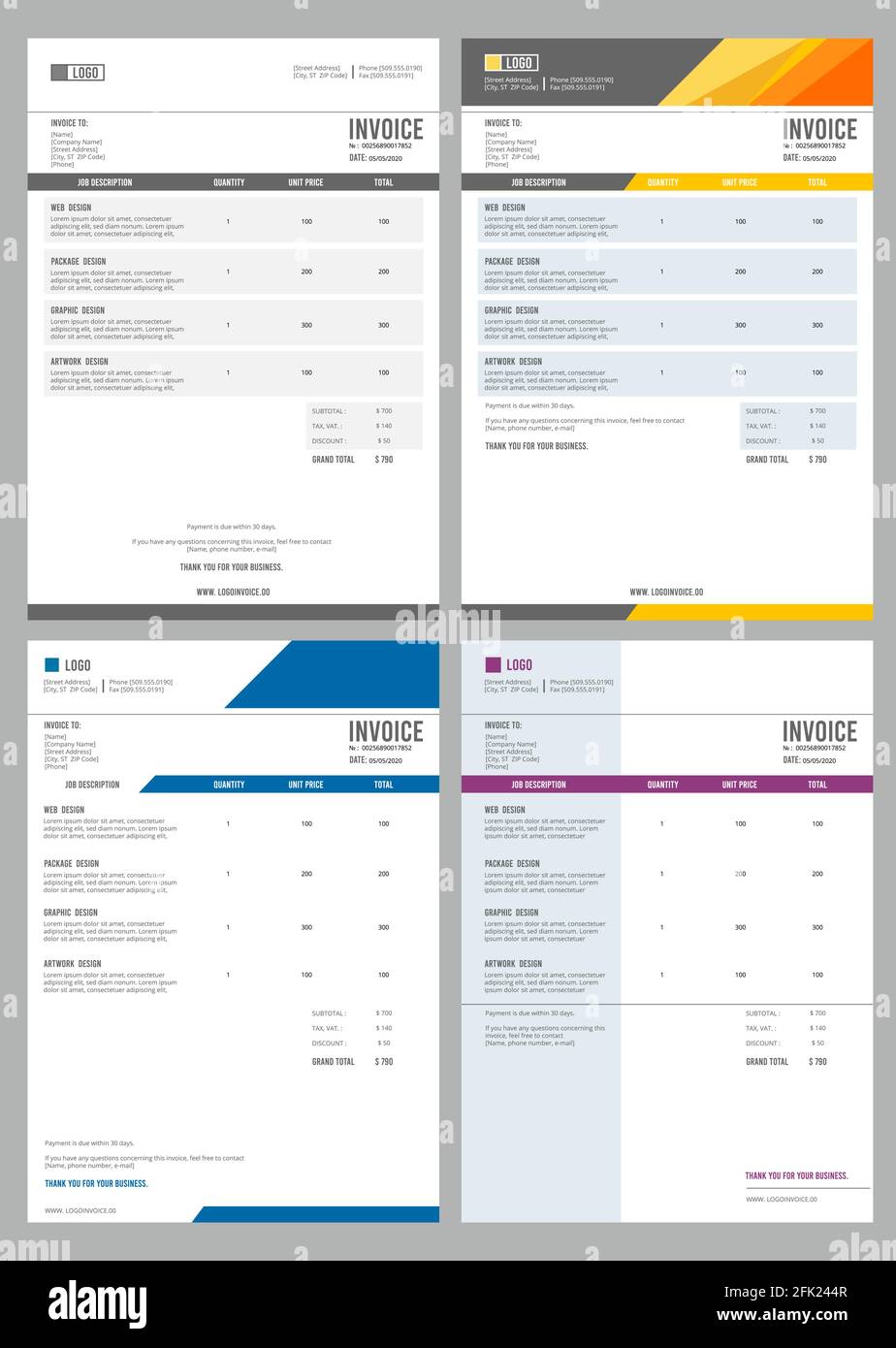 Rechnung. Bills Service Money Agreement Vektor-Druckvorlage mit Ort für Text Stock Vektor