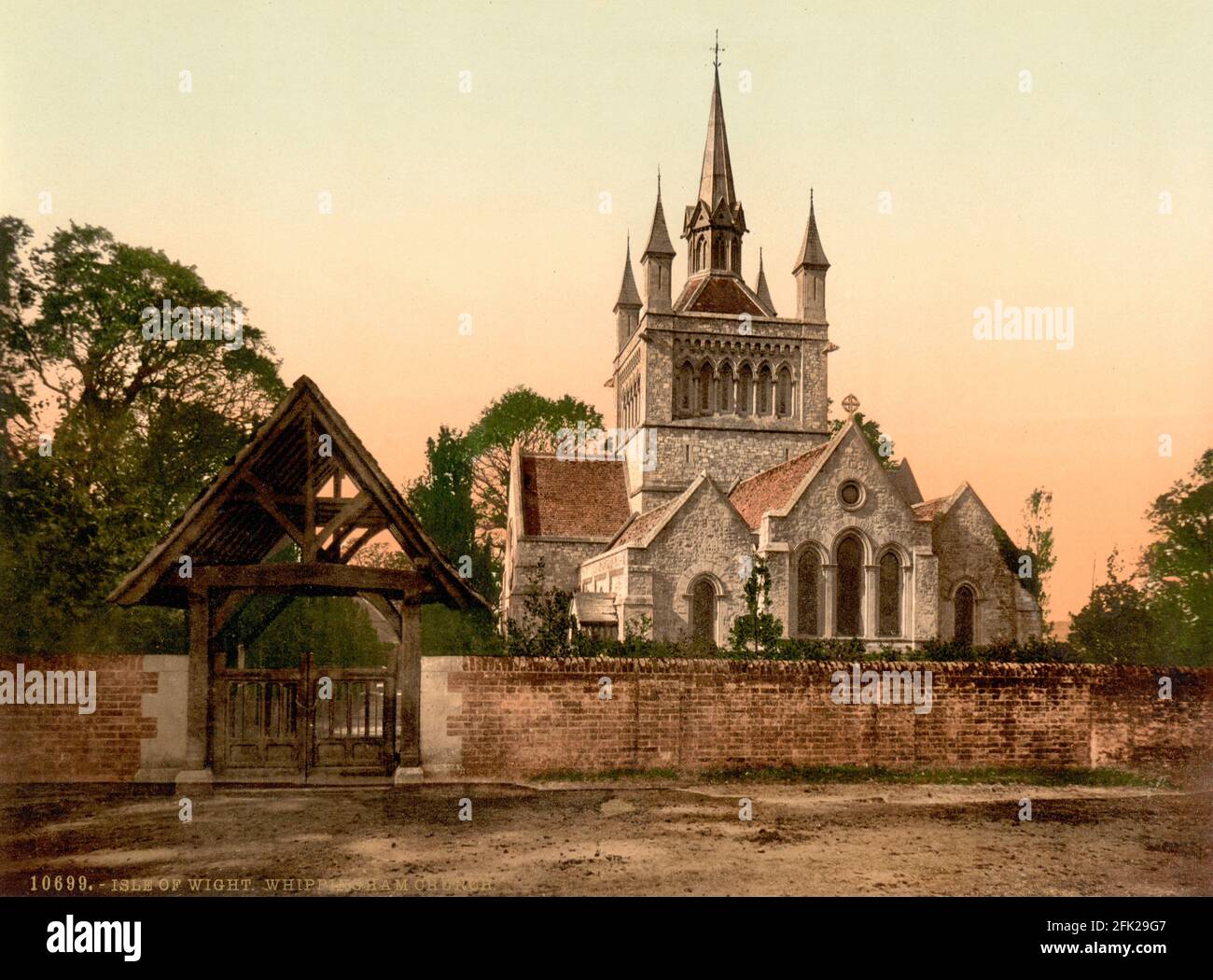 St Mildred's Church, Whippinhgam, Isle of Wight um 1890-1900 Stockfoto
