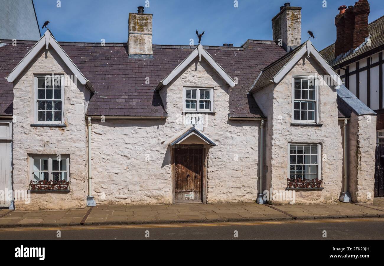 11 stryd y castell conwy - historisches Gebäude im Zentrum von Conwy, Nordwales. Ursprünglich gebaut 1441-1442, Grade II* gelistet. Stockfoto
