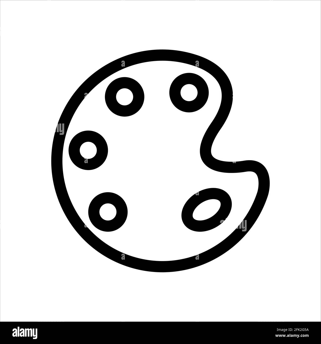 Palette - Kunstsymbol, flacher Stil isoliert auf weißem Hintergrund. Vektorgrafik. Stock Vektor