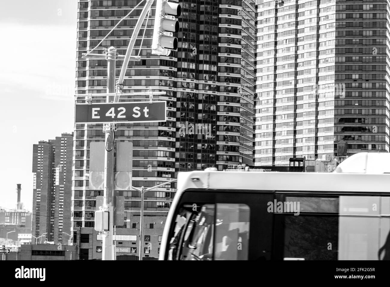 Plakette der East 42nd Street Stockfoto