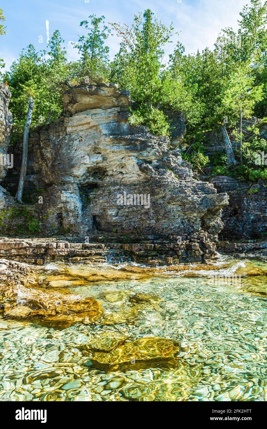 Indian Head Cove Bruce Peninsula Georgian Bay Tobermory Ontario Kanada Im Sommer Stockfoto