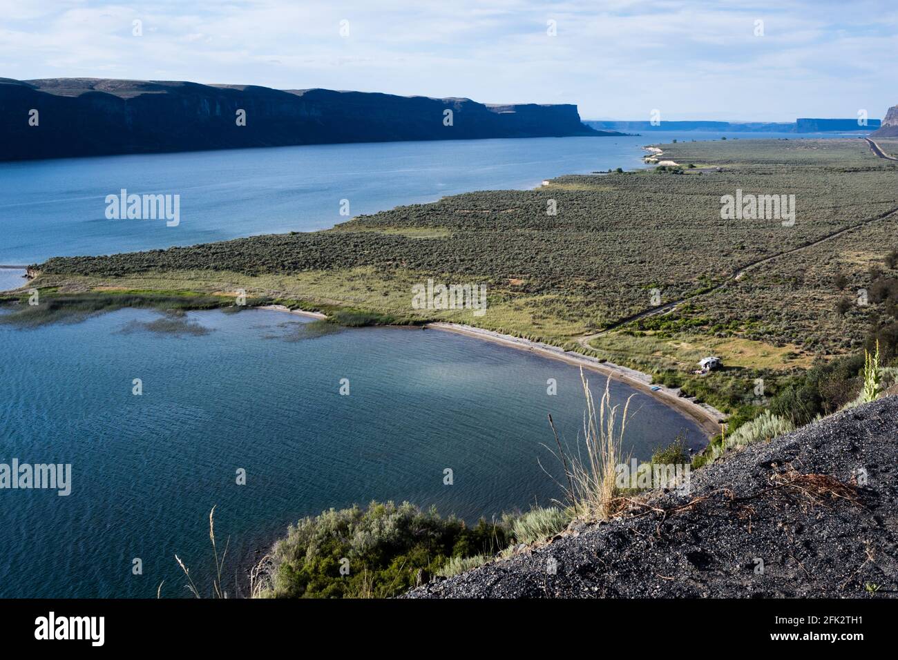 Grand Coulee und Banks Lake im Bundesstaat Eastern Washington, USA Stockfoto