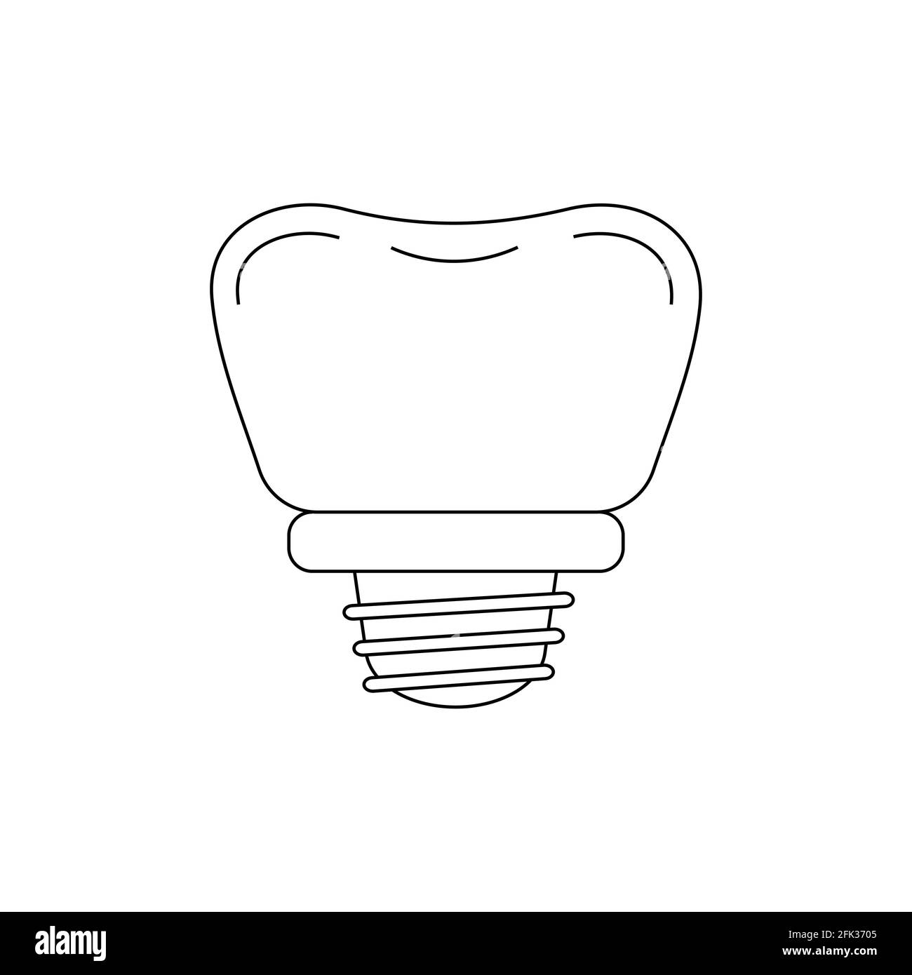 Symbol der Zahnimplantatlinie auf weißem Hintergrund isoliert. Stock Vektor