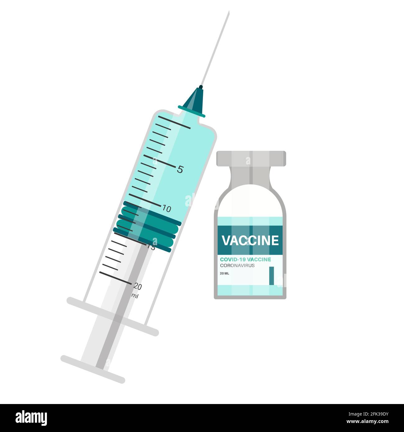 Coronavirus covid-19 Healthcare medizinischer Grippe- und Virusimpfstoff. Stock Vektor
