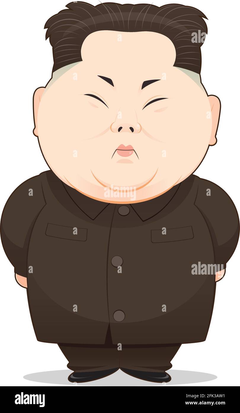 23. August 2017: Illustration Des Nordkoreanischen Führers Kim Jong-Un In Popular Pose Stock Vektor