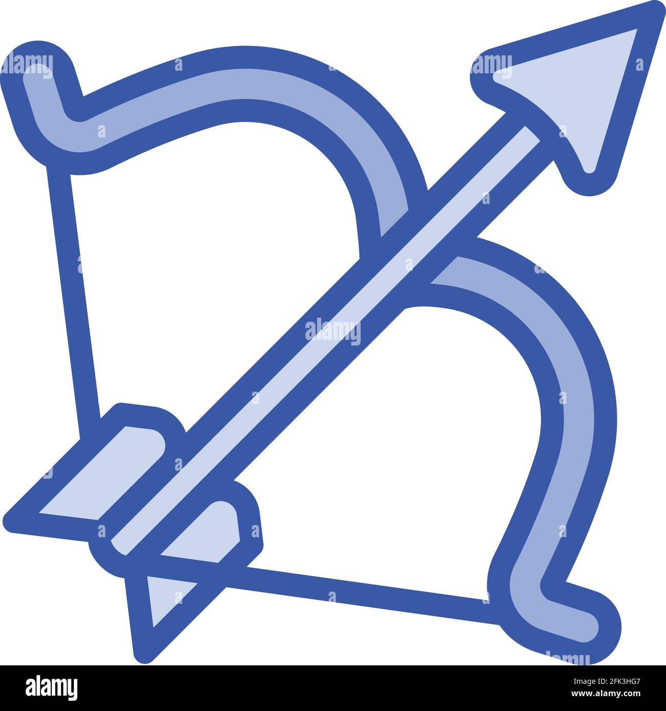 Bogenschießen Bogensymbol. Kontur Bogenschießen Bogen Vektor-Symbol für Web-Design isoliert auf weißem Hintergrund Stock Vektor