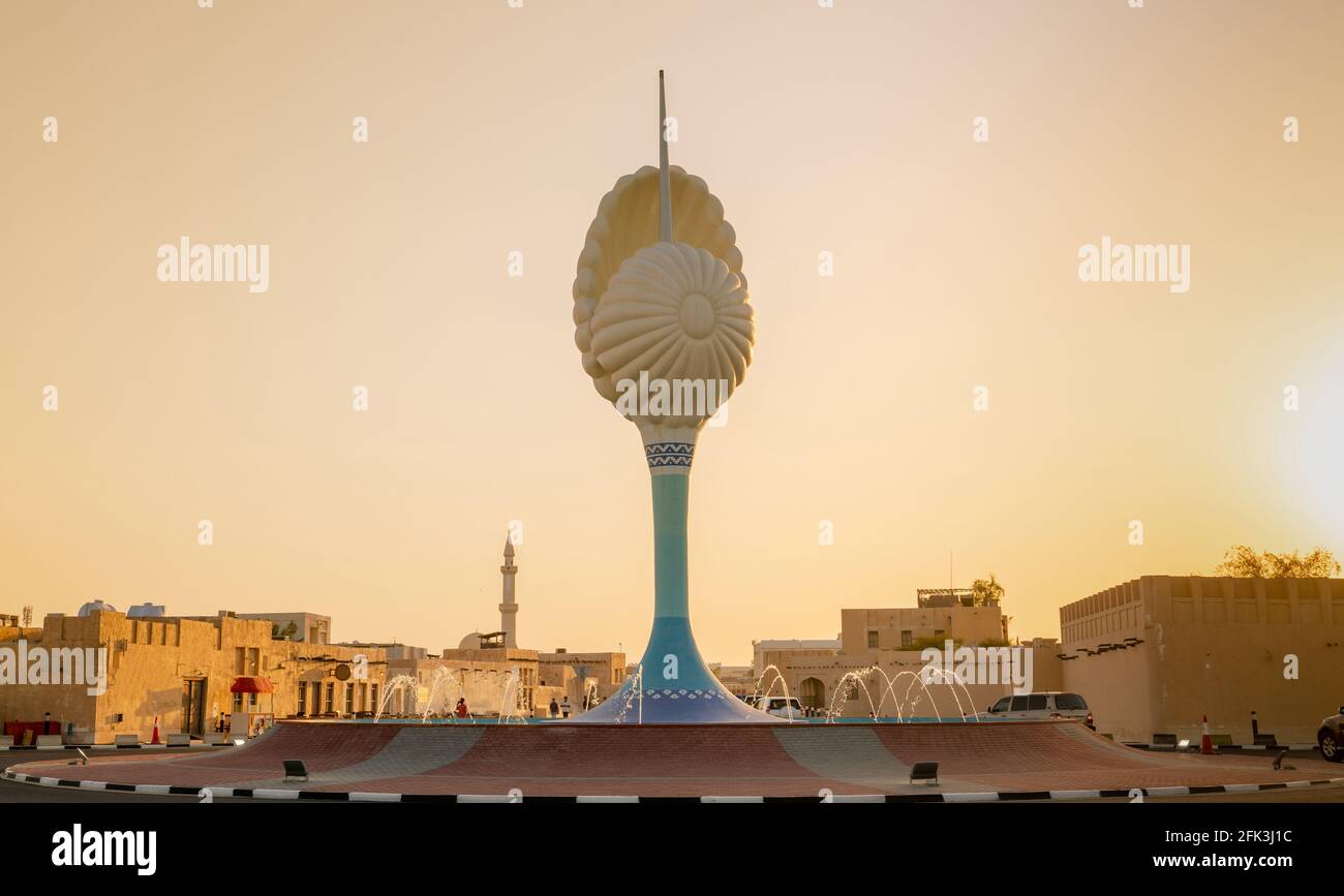 Der neue Pearl Roundabout in Al Wakrah Beach. Katar, Al wakrah Strand Stockfoto