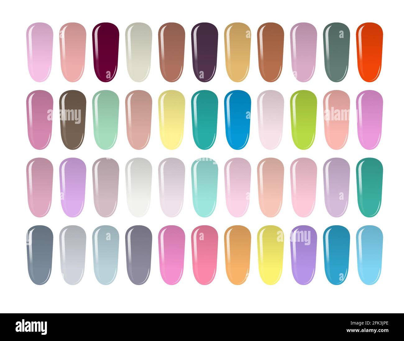 Set von Nagellacken mit Lack. Vektorgrafik, flacher Stil Stock Vektor