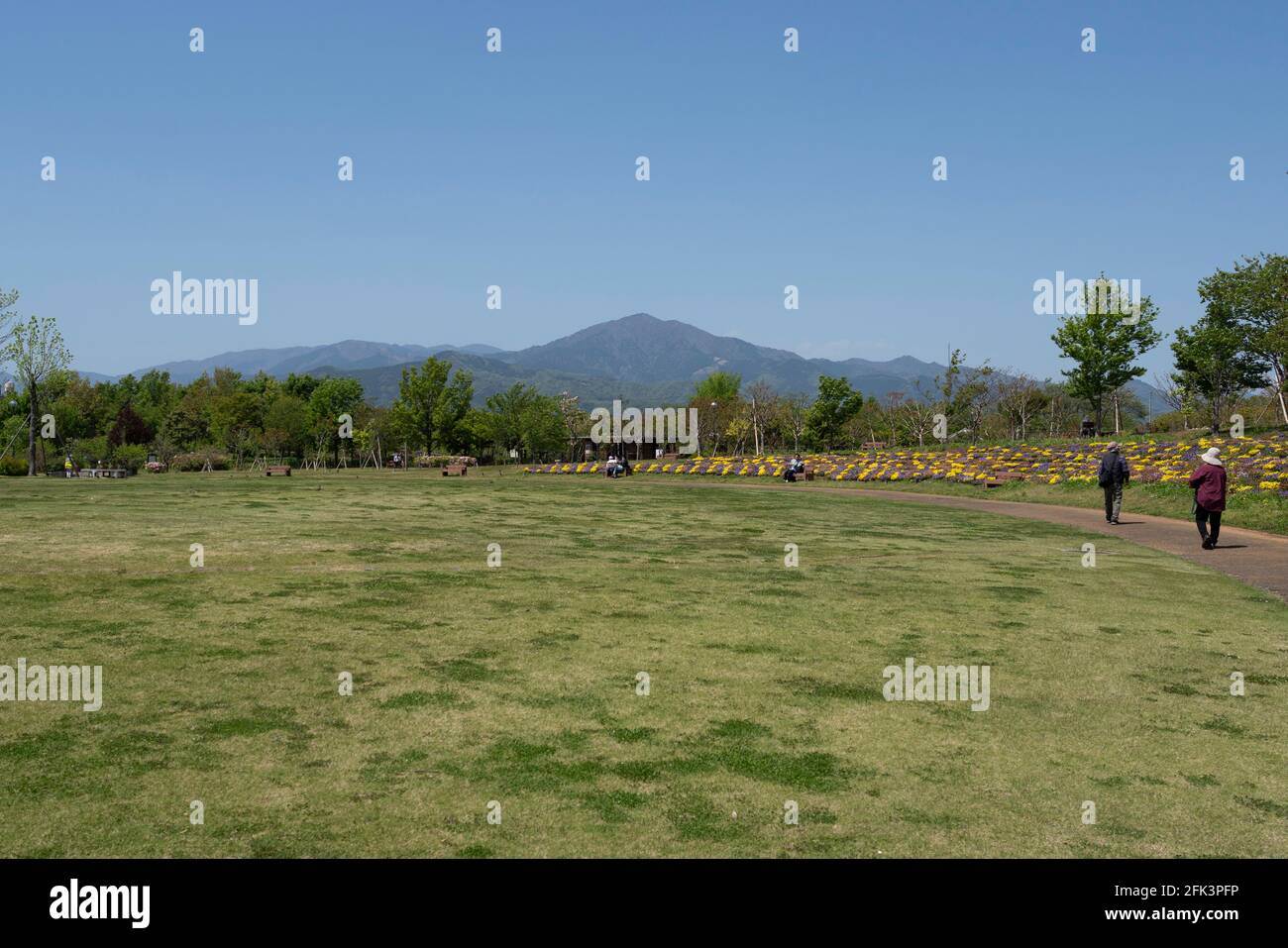 Mt.Oyama, Blick vom Kana Garden, Stadt Hiratsuka, Präfektur Kanagawa, Japan Stockfoto