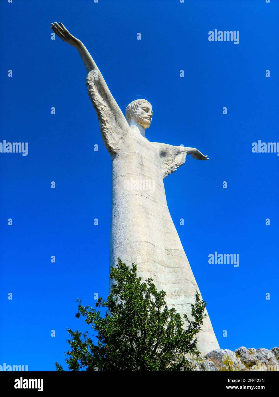 Statue von Christus der Erlöser Berg St. Blaise Maratea Basilicata Italien Cristo Redentore di Maratea, Monte San Biagio, Maratea, Provinz Potenza, Ba Stockfoto